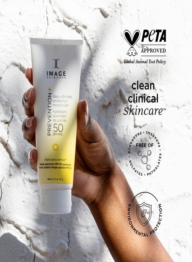 إيمدج سكينكاير مرطب IMAGE Skincare PREVENTION+ للحماية القصوى اليومية، لوشن واقي من الشمس للوجه بعامل حماية 50، أكسيد الزنك، قابل للمزج بدون ترك طبقة بيضاء، 3.2 أونصة - Image 3